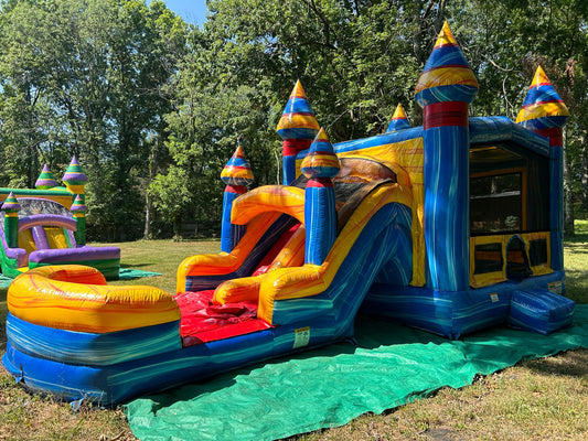 Blue Combo Double Slide Inflatable
