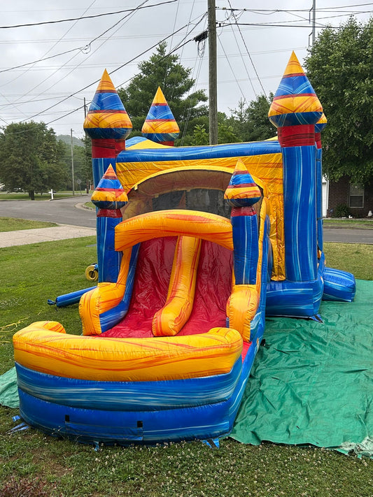 Blue Combo Double Slide Inflatable